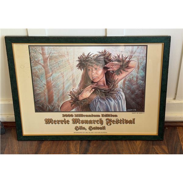 Merrie Monarch Festival 2000 Millennium Edition, Female Dancer by Eddy Y Art Print 25" x 19"
