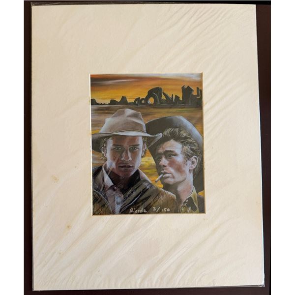 Heath Ledger and James Dean: Lost Cowboys Limited Edition Print 3/150 w/ COA, 8" x 10" Framed