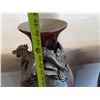 Image 12 : Qty 2 Tall Asian Vases: Dragon & Scenic w/ Ceramic Jar w/ Knotted Lid, Misc Sizes
