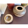 Image 4 : Qty 2 Tall Asian Vases: Dragon & Scenic w/ Ceramic Jar w/ Knotted Lid, Misc Sizes