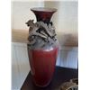 Image 8 : Qty 2 Tall Asian Vases: Dragon & Scenic w/ Ceramic Jar w/ Knotted Lid, Misc Sizes