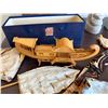 Image 4 : Tapa American Samoa Map, 2 Carved Statues, Wooden Mask, Jewelry Box, Ship, etc Misc Sizes