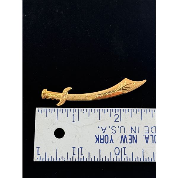 18 Kt. Gold Sword Pin/Brooch