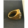 Image 2 : 10 Kt. Gold Ring w/ Dark Stone