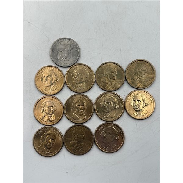 US George Washington Presidential Dollar Coins & Susan B. Anthony Dollar Coin