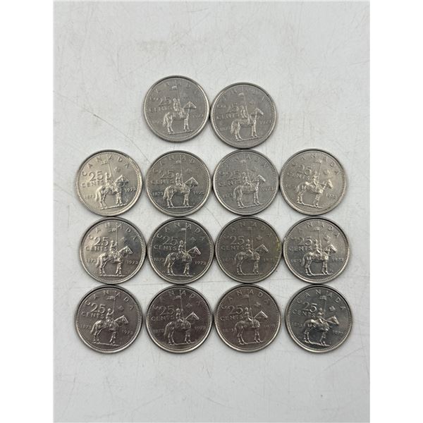 Lot of 1973 Canadian Commemorative RCMP Quarters