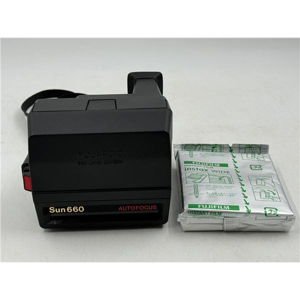 Polaroid Sun 660 Autofocus Instant Film Camera & Fujifilm Instax Instant Film