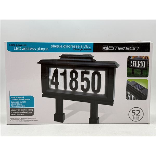 Solar-Powered LED Address Plaque