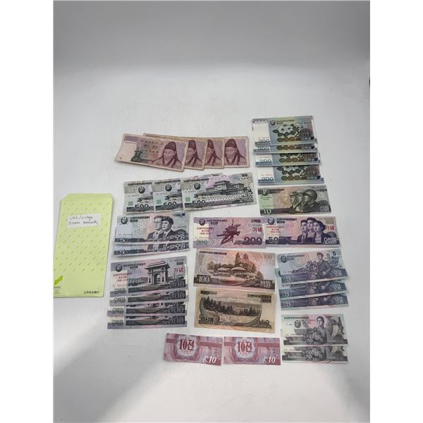 Lot of Uncirculated VTG Korean Banknotes