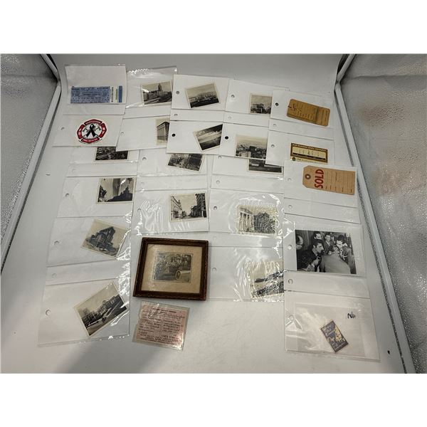 VTG Black/White Photographs & Ephemera w/ Carnival Ticket, Concert Ticket, & More