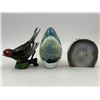 Image 1 : Geode, Art Glass, & Bird Planter