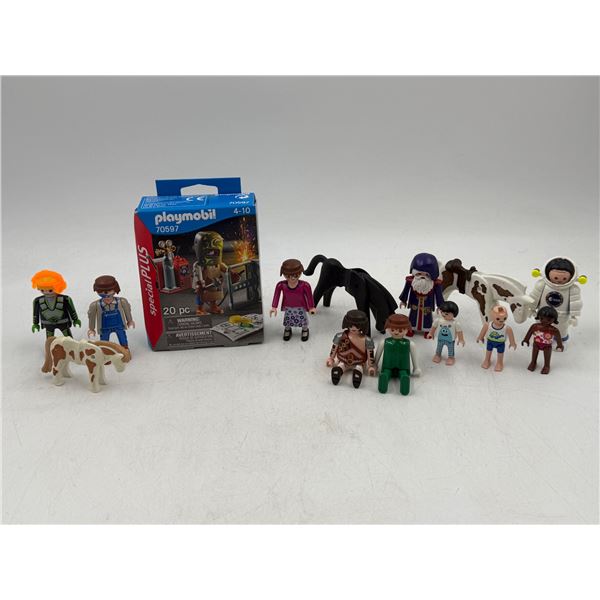 Lot of Assorted Playmobil Figures & Animals w/ Sealed Welder Figure