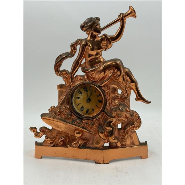 Regent Mfg. Co. Cast Iron Goddess of Fame Clock
