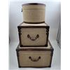 Image 2 : Burlap 3 Trunk Set