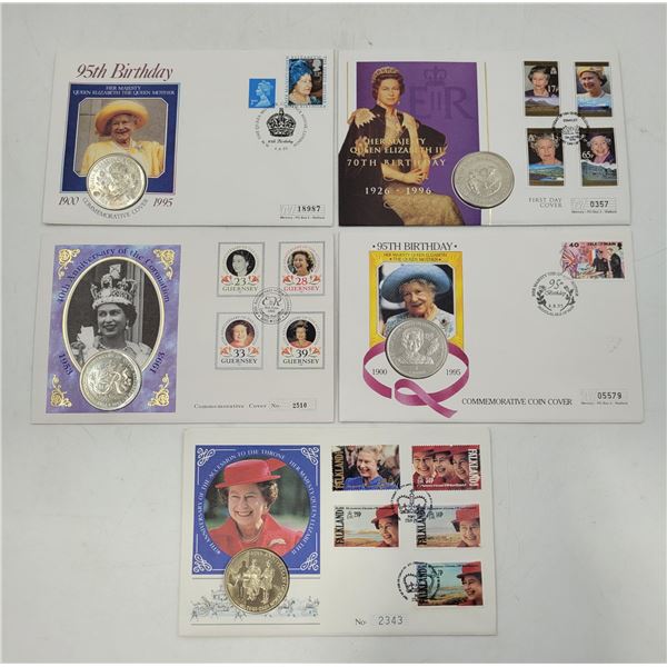 Queen Elizabeth II Commemorative Birthday Coin Covers & Stamps