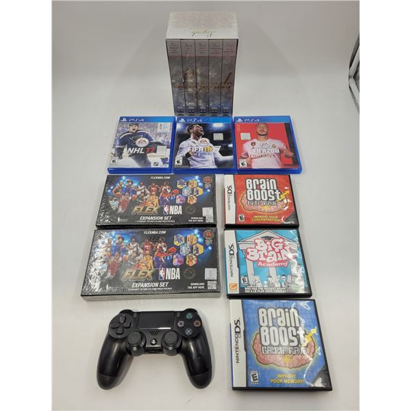 Entertainment Lot w/ PS4 Games, Legends of Hockey VHSs, Nintendo DS Games, & More