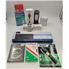Image 1 : Electronics Accessory Lot w/ Selfie Stick Tripod, Wifi Extender, Travel Adapter, & More