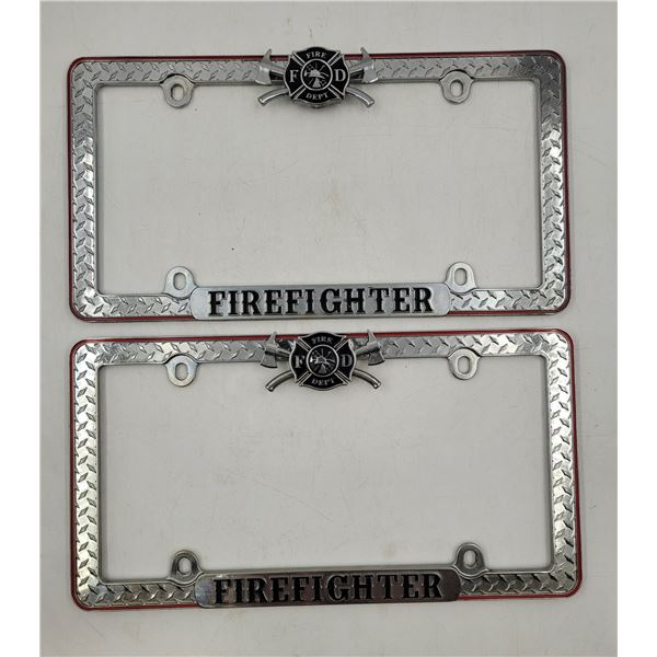 2 Firefighter License Plate Covers