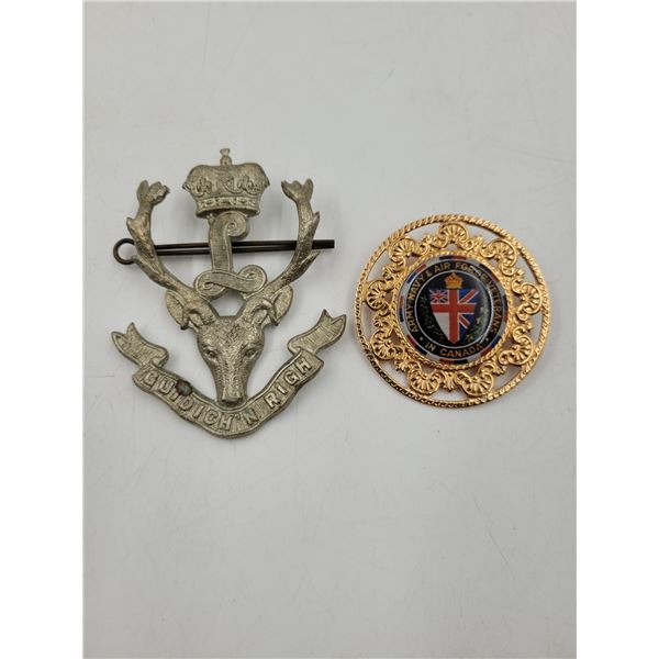 Seaforth Highlanders of Canada Cap Badge & Veterans in Canada Badge