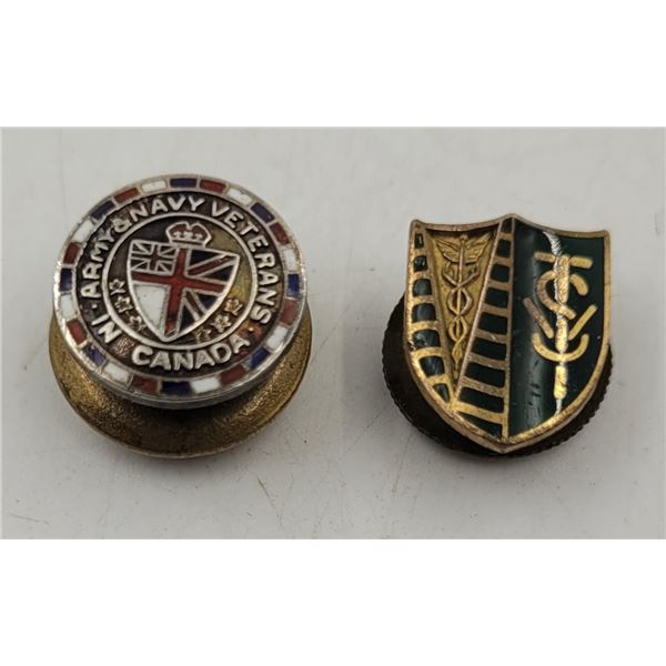 Sterling Veterans in Canada Pin & Vancouver Technical Secondary School Pin