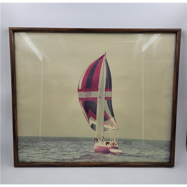 Framed VTG Sailboat Photograph