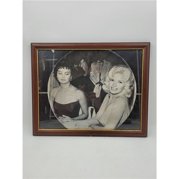 Framed Sophia Loren & Jayne Mansfield at The Cave Supper Club Circa 1950 Print