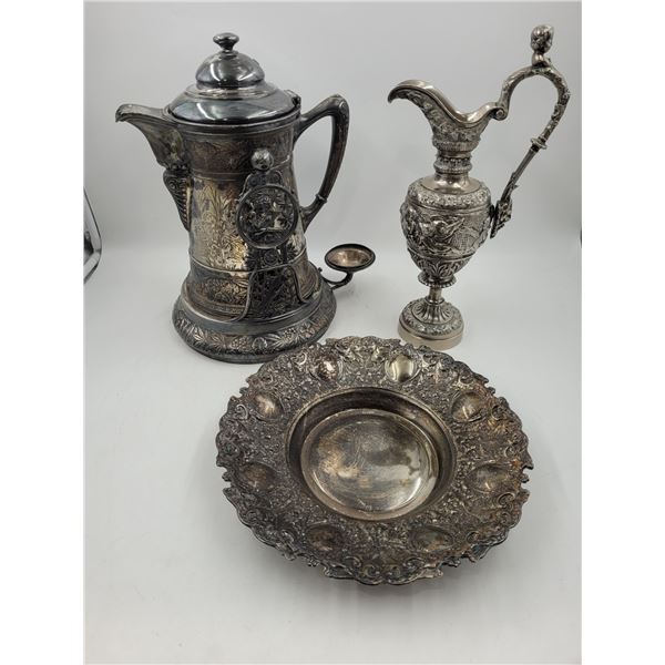 Lot of Ornate Silver-Plated Serving Ware