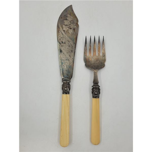 Silver-Plated Serving Knife & Fork