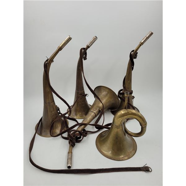 Lot of VTG Brass Horns w/ Bugle-Style Horn