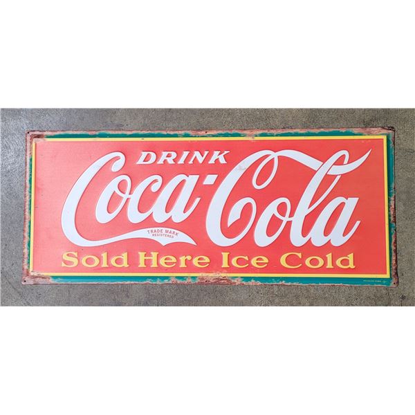 Embossed Metal Die Cut Coca-Cola Sign