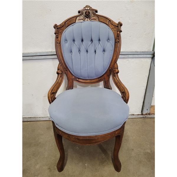Victorian Style Upholstered Parlor Chair