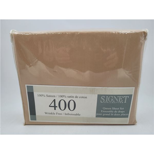 Signet 100% Sateen 400 Wrinkle Free Queen Sheet Set