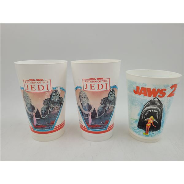 1980's Star Wars and Jaws 7-11 Slurpee Cups
