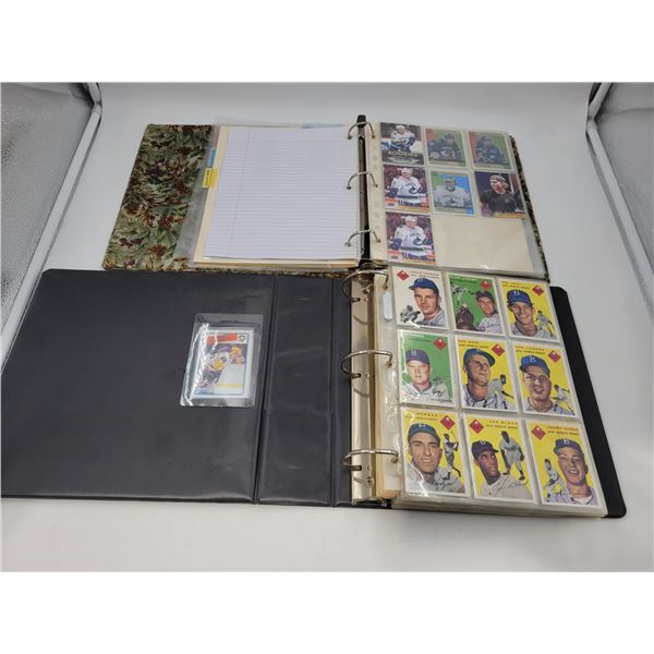 2 Binders of Hockey and Baseball Cards Including a 1980s Mario Lemieux Cards