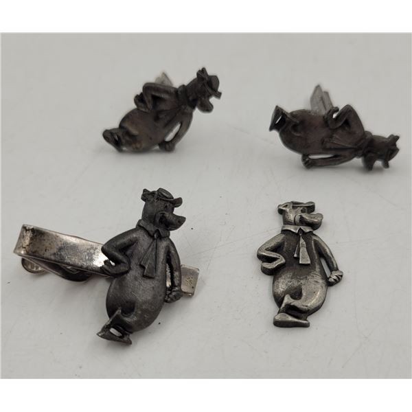 VTG Yogi Bear Tie Clip & Cufflinks