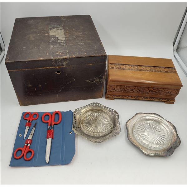 VTG Storage Boxes/Scissors & Serving Dishes