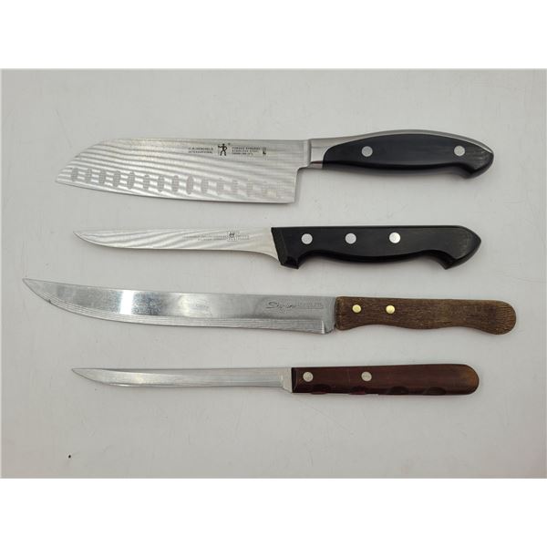 4 Kitchen Knives Including J.A. Henckels