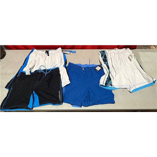 4 Pairs of Nike & Speedo Men's Swim Trunks Size LG