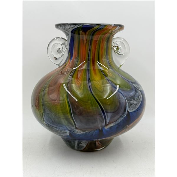 Large Colorful Hand Blown Vase
