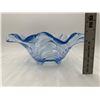 Image 4 : Moonlight Blue Cambridge Glass "Caprice" Oblong 4-Toed Bowl