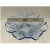 Image 5 : Moonlight Blue Cambridge Glass "Caprice" Oblong 4-Toed Bowl