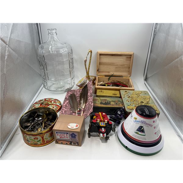 Misc Lot w/Transformer/Carboy/Collector Spoons and More