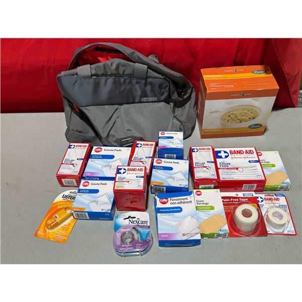 American Tourister Travel Bag & First Aid Supplies