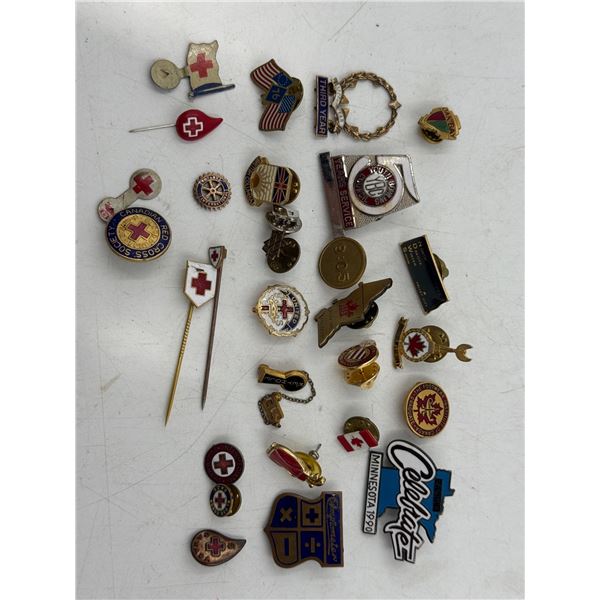 Lot of VTG Red Cross Pins