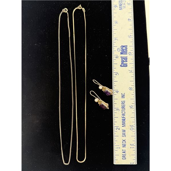 2 Sterling Necklaces & Earrings