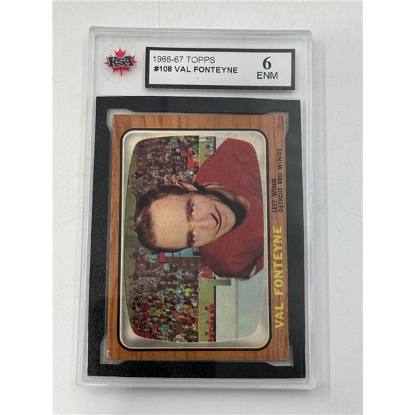 Graded 1966-67 Topps Val Fonteyne Hockey Card