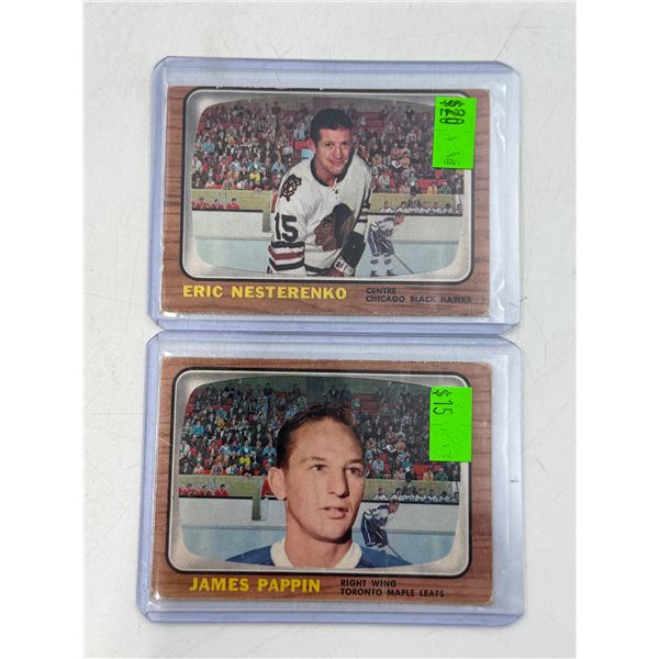 James Pappin/Eric Nesterenko 1966-67 Hockey Cards
