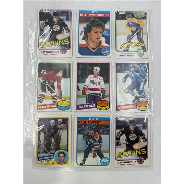 Sheet of VTG Hockey Cards