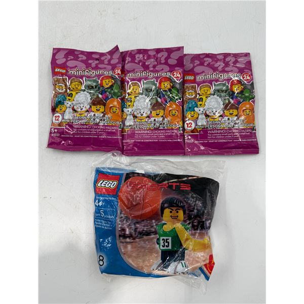 3 Sealed Lego Mini Figures & Lego x McDonald's Sport Mini Figure