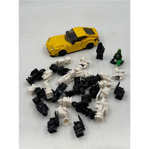 Lot of Assorted Lego w/ Toyota Supra, Green Lantern Mini Figure, Wizard's Chess Pieces, & More